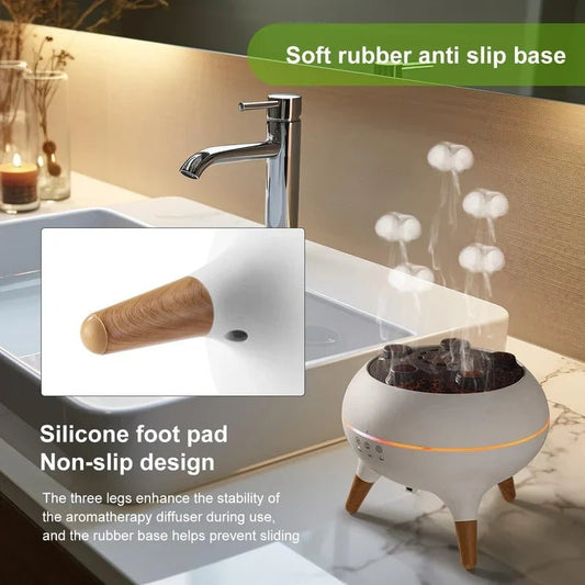 Jellyfish Aroma Diffuser with 4h and 8h Timer, Wooden Legs
