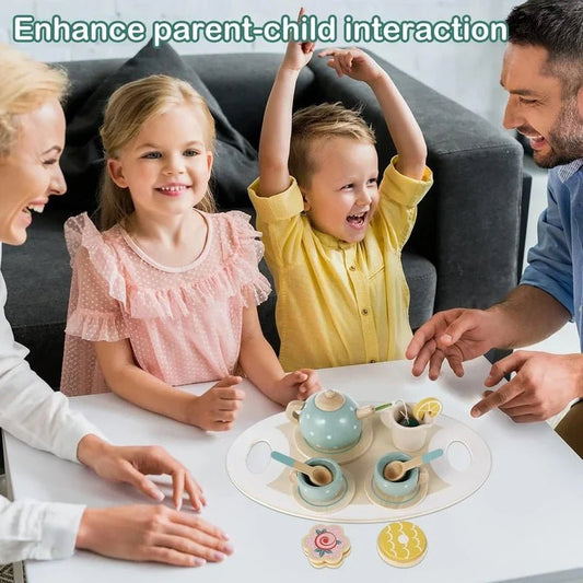Kids Afternoon Tea Set, 15-Piece Pretend Play Set (Age 3+)
