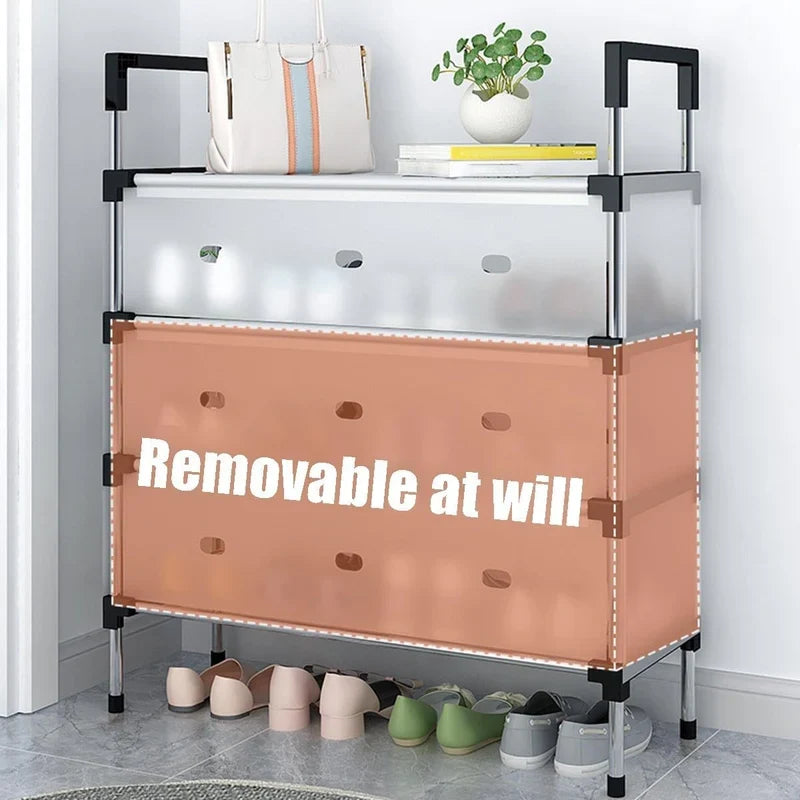 Multi-Tier Dust-Proof Shoe Rack Organizer, Nail-Free Assembly