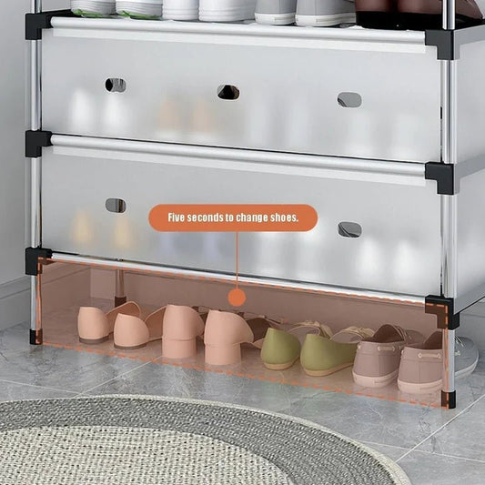 Multi-Tier Dust-Proof Shoe Rack Organizer, Nail-Free Assembly