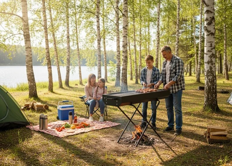Foldable Charcoal BBQ Grill for Outdoor Cooking