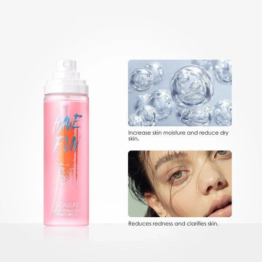 Long-Lasting Makeup Setting Spray, Smudge-Proof Mist (Pink)